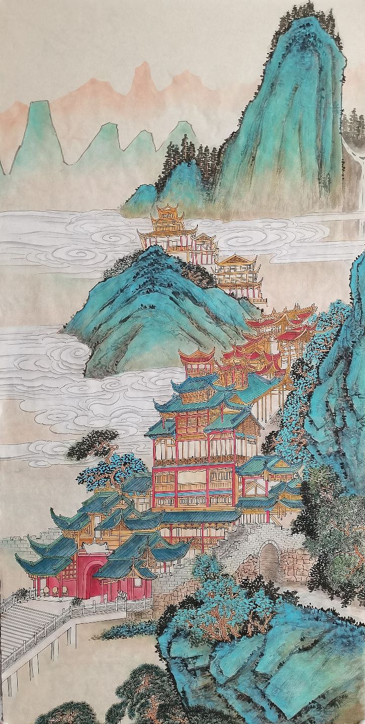 青绿山水系列作品