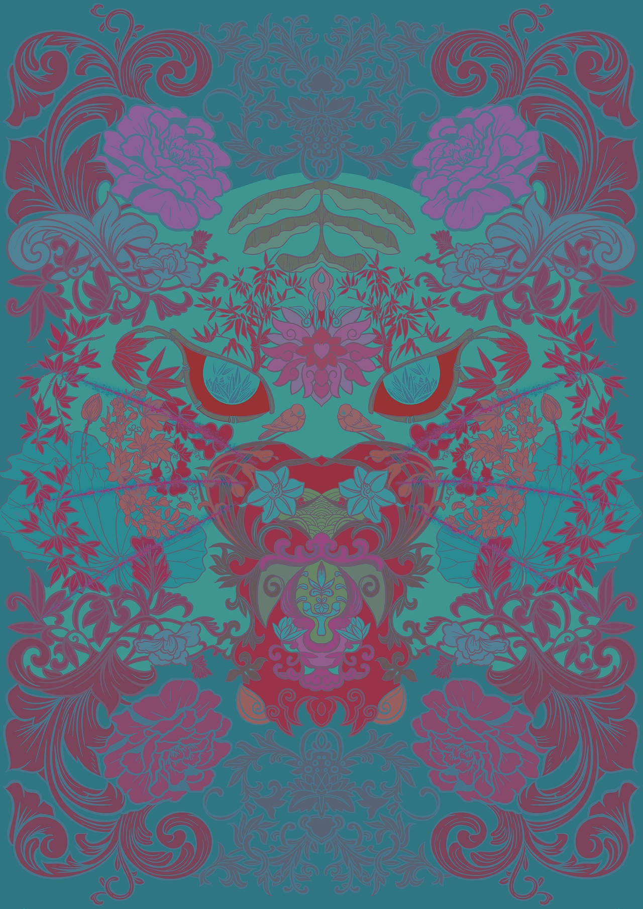 传统纹样在设计 虎年插画（图ZMzA5NzkzODI4） - 图案 - 站酷设计师晒太阳的老爷爷原创素材 - 站酷ZCOOL