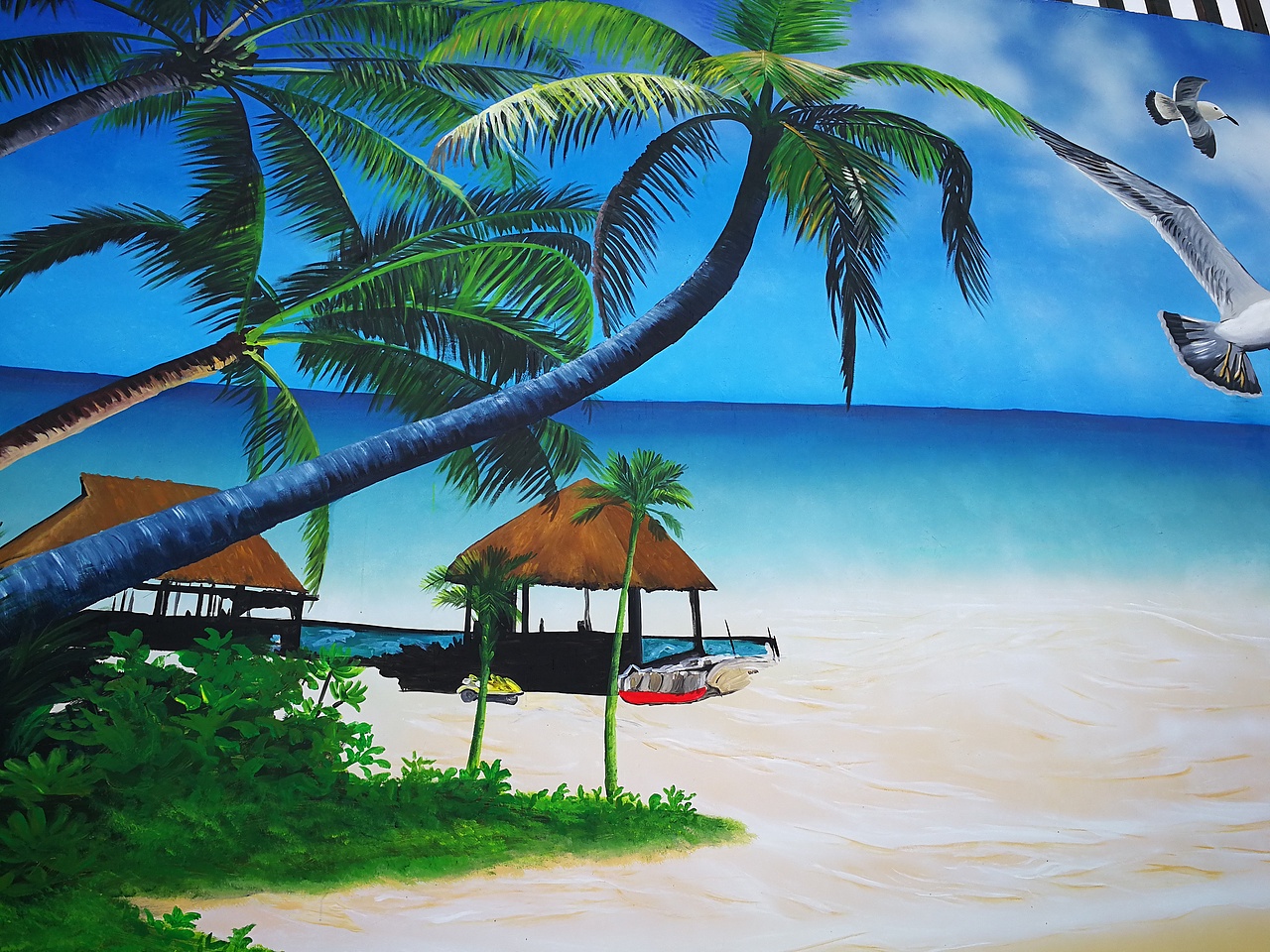 成都墙绘 四川墙绘 风景墙绘 网吧墙绘 |纯艺术|绘画|高梵手绘_临摹