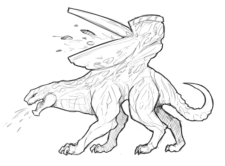 mole原创怪物第四弹 蝠龙 伊万洛斯|插画|游戏原画