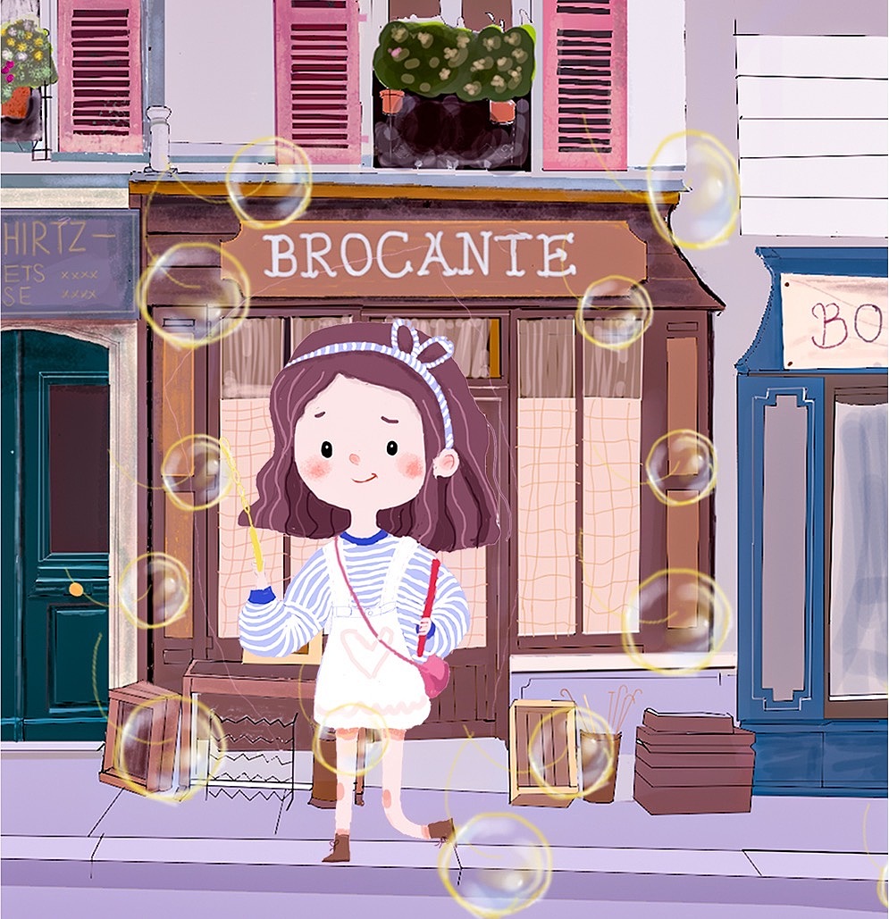原创插画 场景 人物 女孩（图ZMjI0MjIwNjA0） - 商业插画 - 站酷设计师禾小葵原创素材 - 站酷ZCOOL