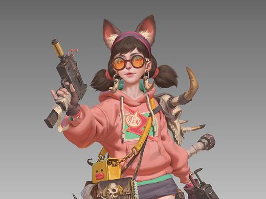 艺渡CG小站 蔡佳@Jarvis画画 废土风格小公主