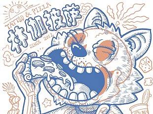 为披萨店 设计 披萨盒 及 海报