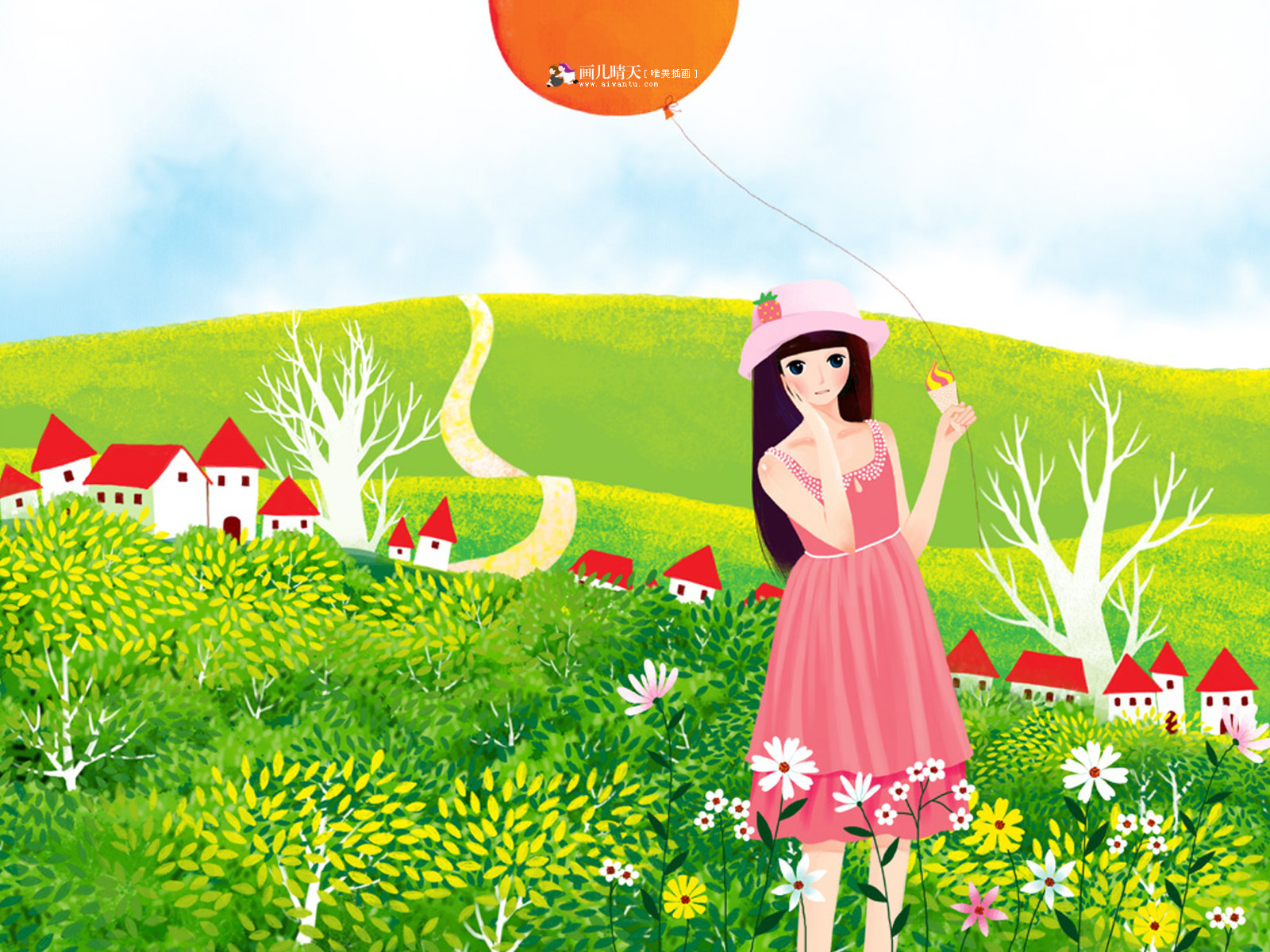 画儿晴天 唯美插画 壁纸插画 桌面插画 唯美壁纸 唯美浪漫小清新