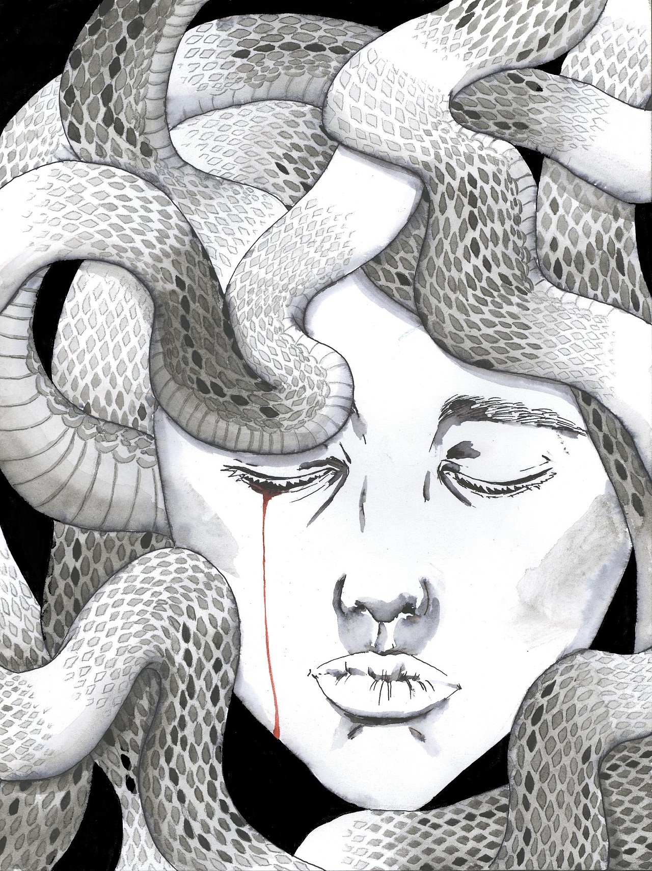 抑郁的自画像（图ZNjkxMzI3NzI=） - 商业插画 - 站酷设计师羊库库KinoDong原创素材 - 站酷ZCOOL