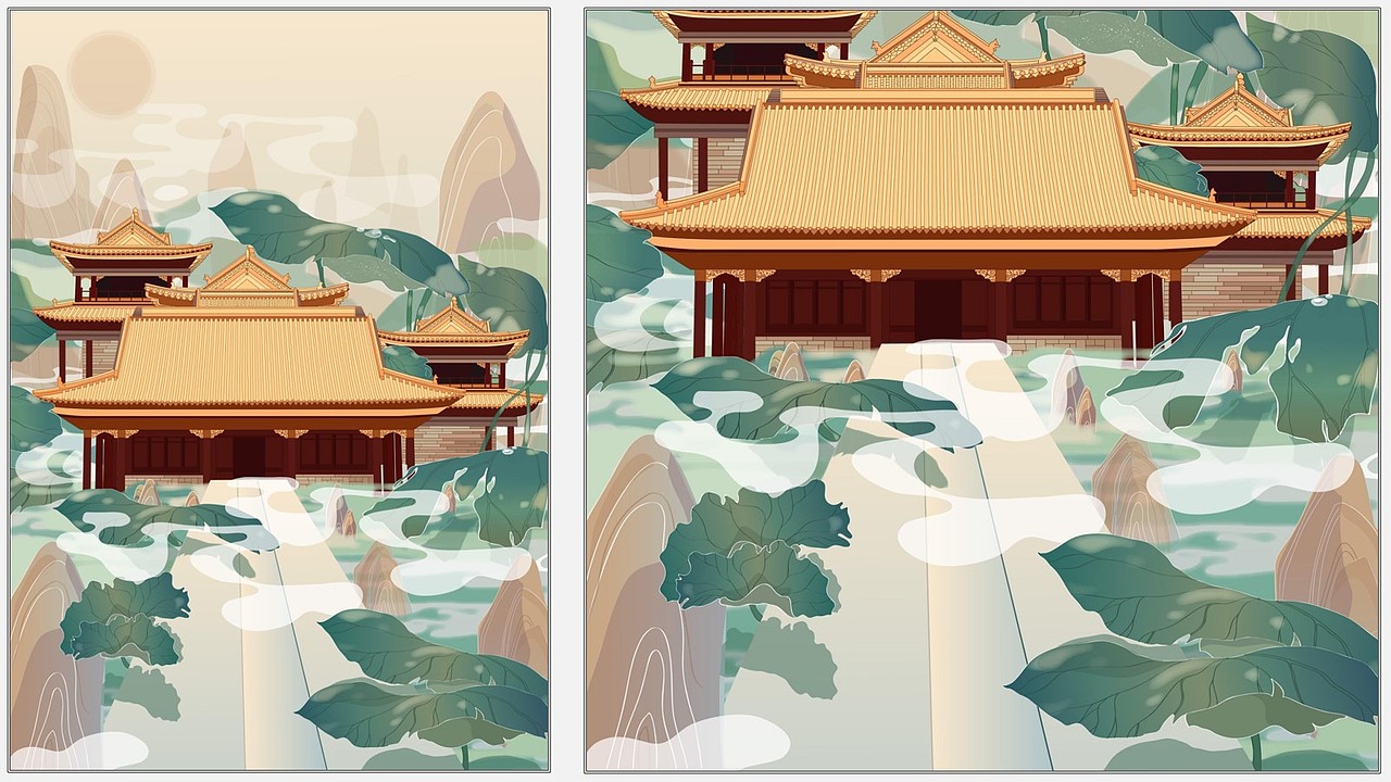 沈阳文创旅游插画(盛京古韵)