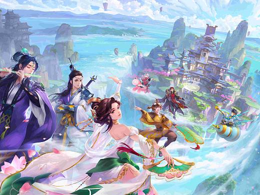 自由幻想 美宣圖《八仙》（個人主頁-ZNTU5ODYyMjg=） - 游戲原畫 - 站酷設(shè)計師深圳市夢啟藝游原創(chuàng)素材 - 站酷ZCOOL