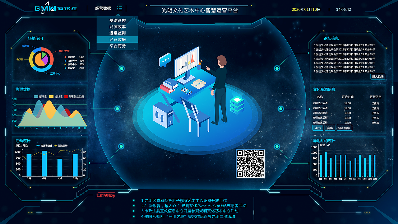 光明艺术中心运营平台界面-原创作品