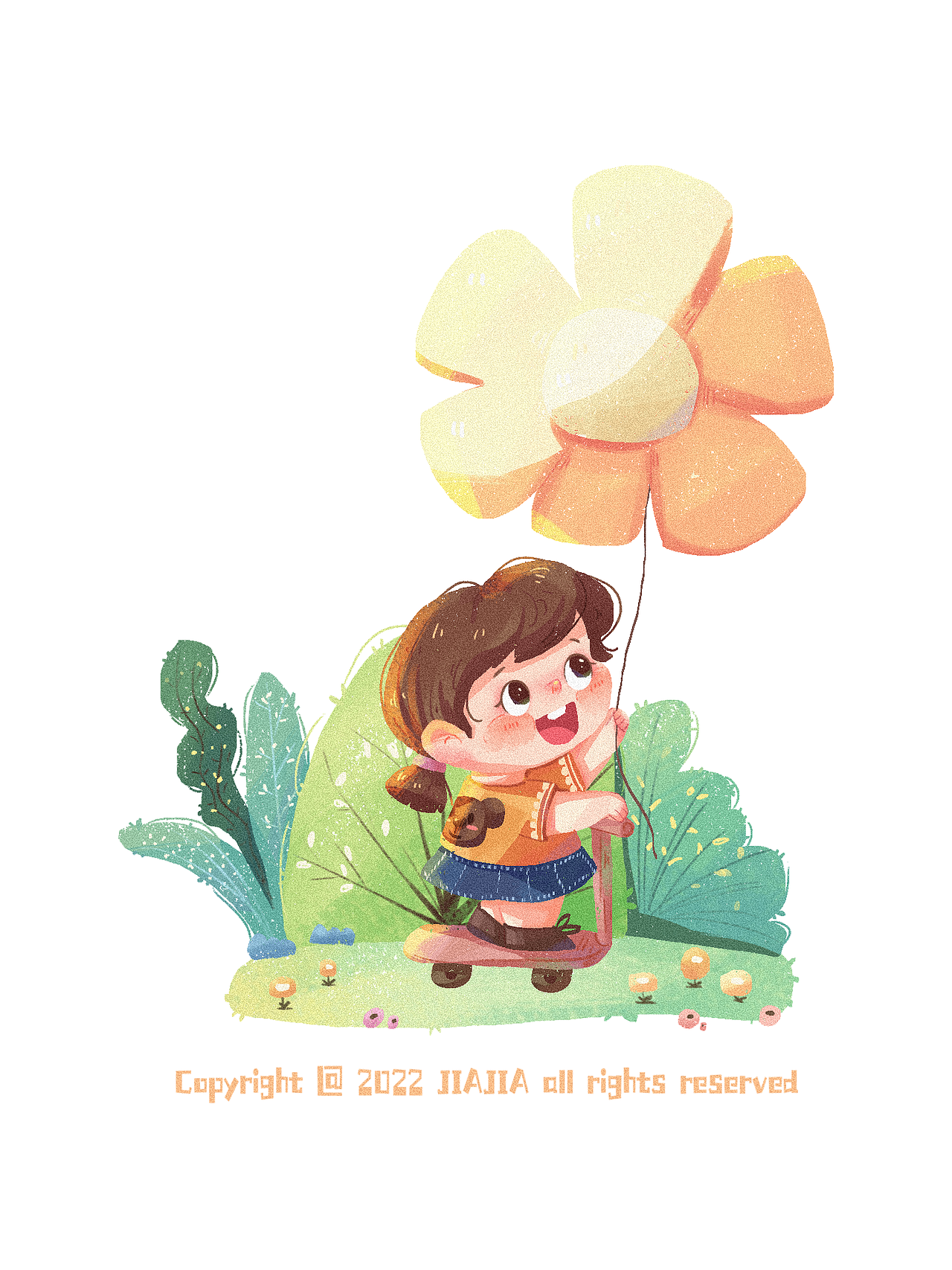 bb滑板车（图ZMzI0OTEwNzAw） - 儿童插画 - 站酷设计师HI_JIAJA原创素材 - 站酷ZCOOL