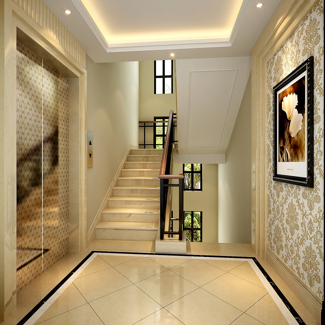 中铁逸都洋房简欧式风格装修设计效果图!