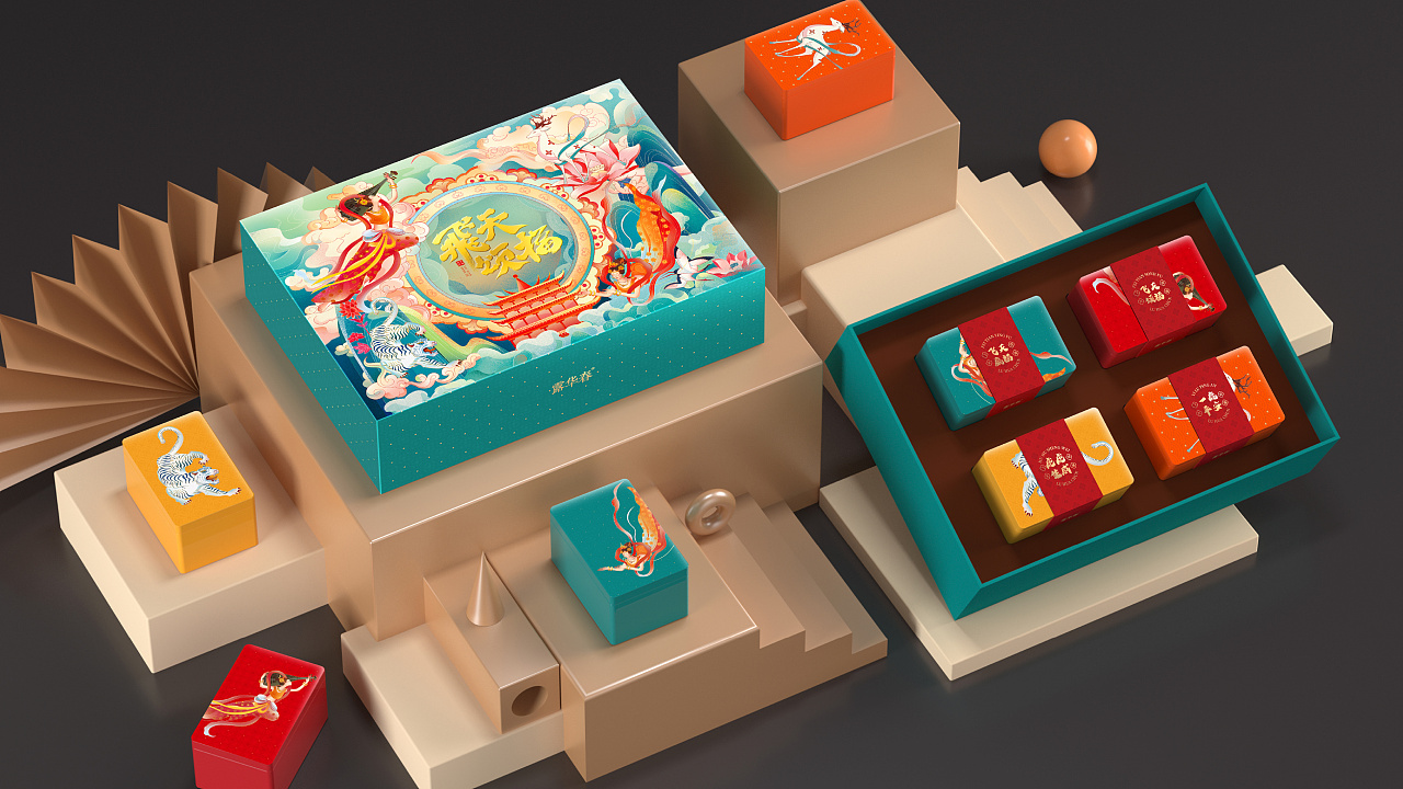 飞天颂福茶叶礼盒 || 巨灵设计|平面|包装|巨灵包装设计 - 原创作品