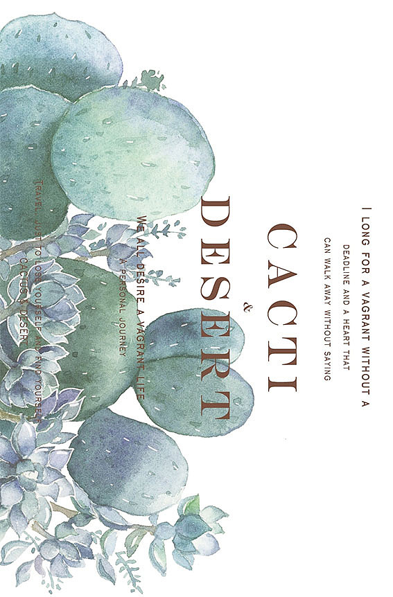 小清新水彩仙人掌 明信片多图（图ZMTI4NjgwODgw） - 商业插画 - 站酷设计师弯总还是不会画猫原创素材 - 站酷ZCOOL