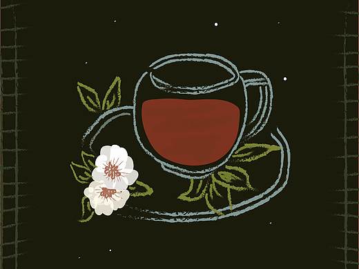品茶小插画包装