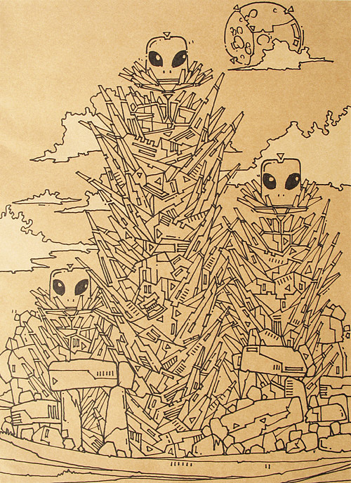 画在牛皮纸上的画（图ZNzA2MTI=） - 艺术插画 - 站酷设计师机器蚊子原创素材 - 站酷ZCOOL