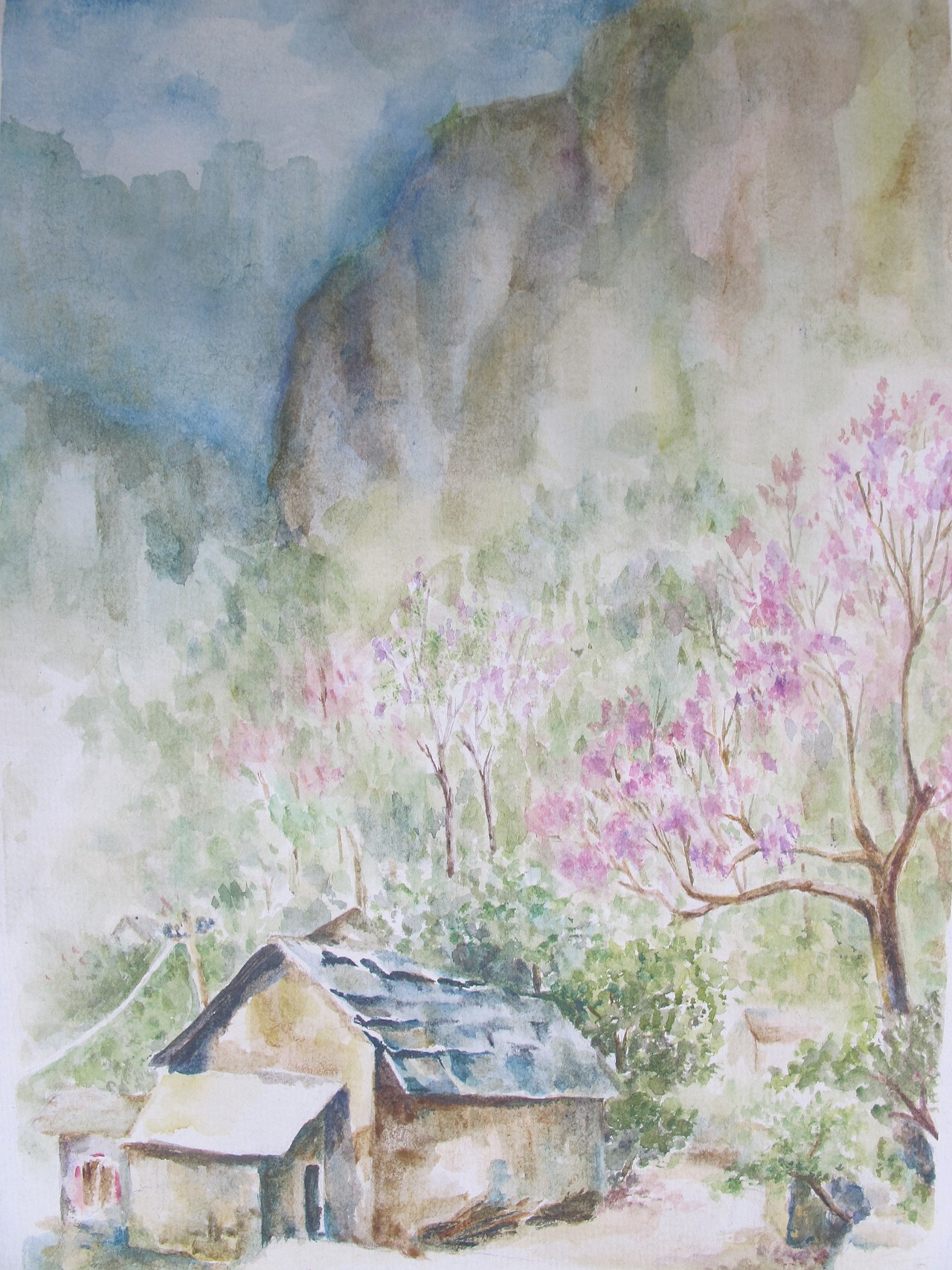 第一幅写生的水彩画。
