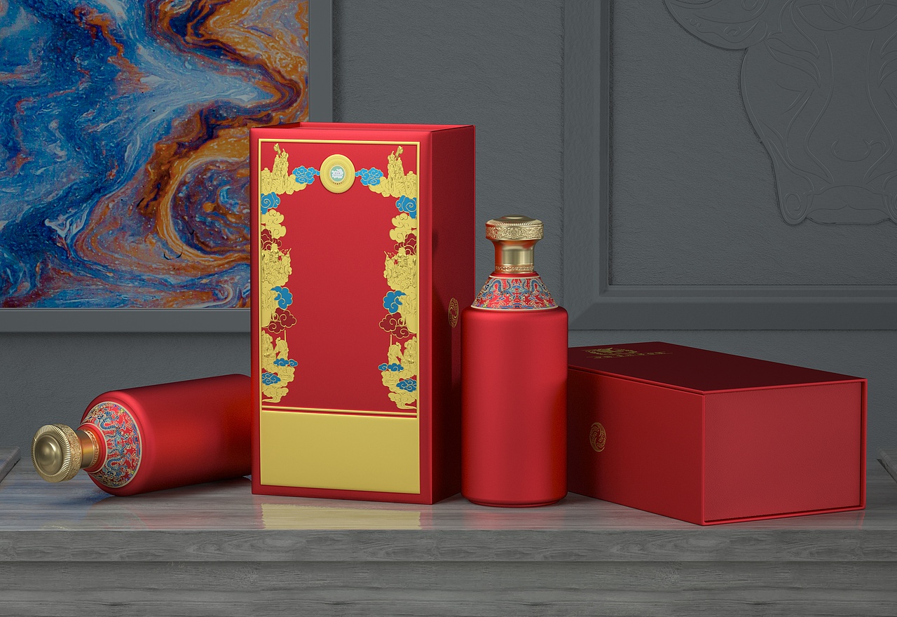 通用类定制酒盒(受上海凯丰印业委托,所做的渲染图)