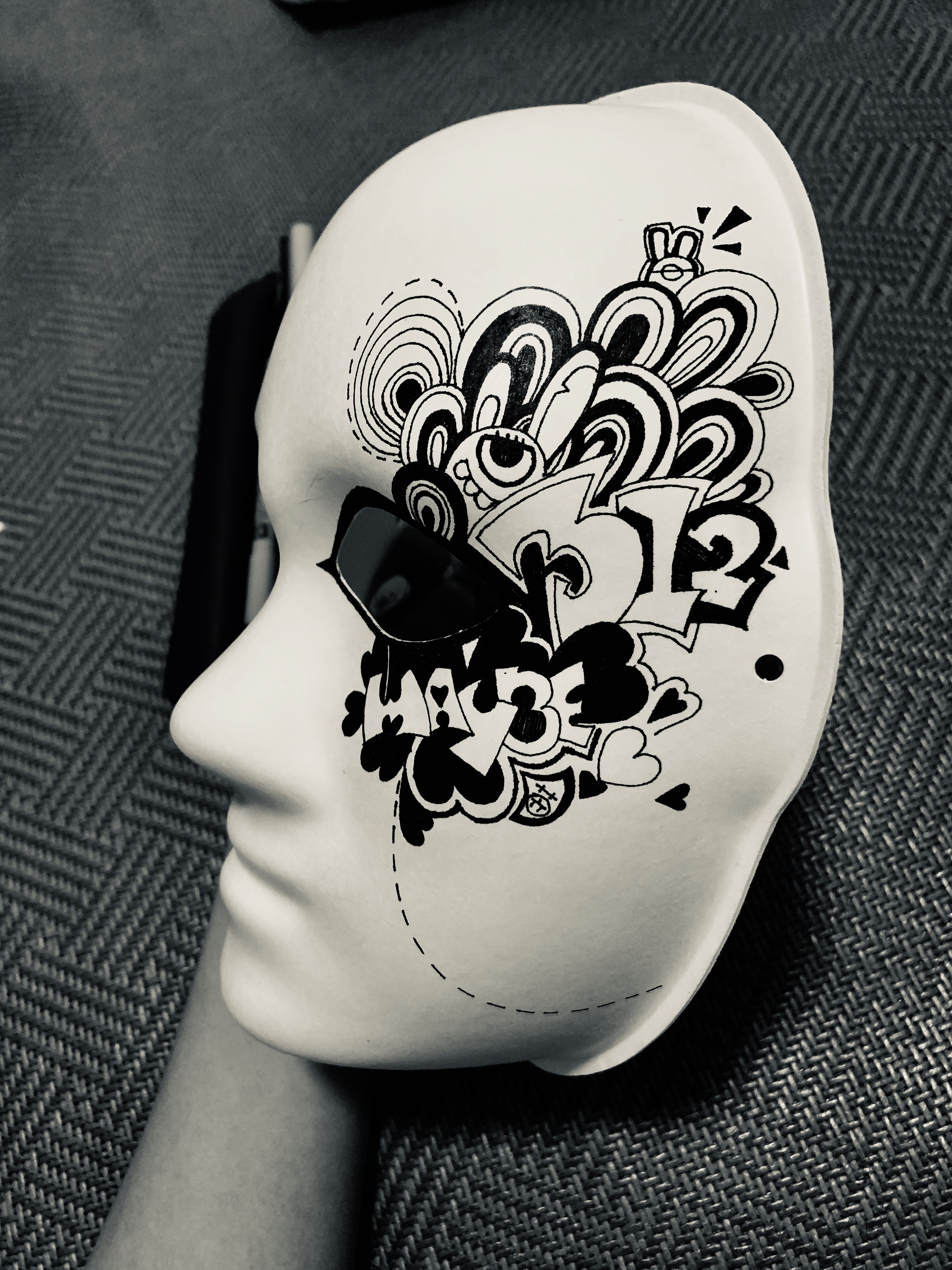 动漫手绘面具 新款魔道 命运 血小板东京面具标志带流苏铃铛面-阿里巴巴