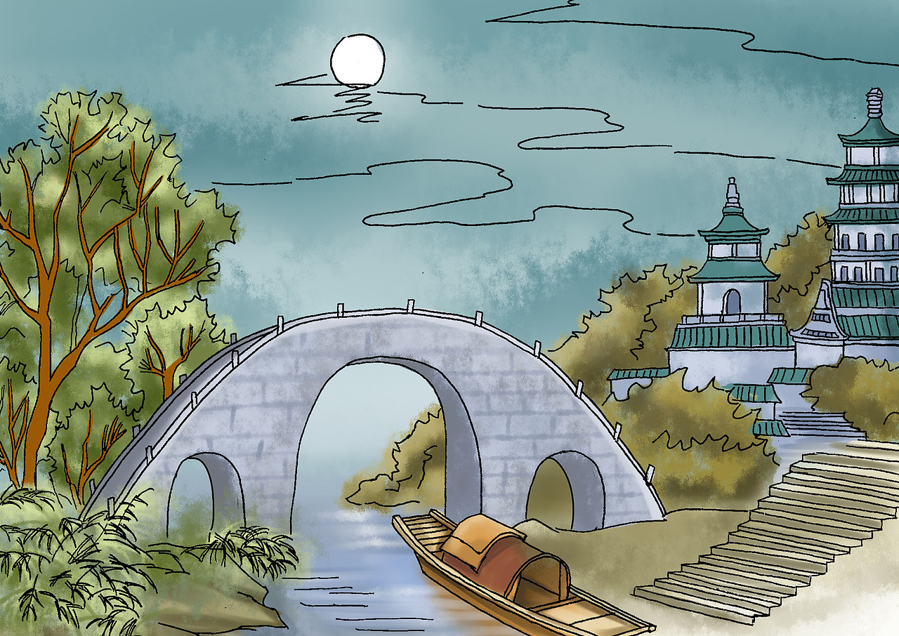 古诗插画（图ZNzY4MjMwMzI=） - 商业插画 - 站酷设计师Koey位移原创素材 - 站酷ZCOOL