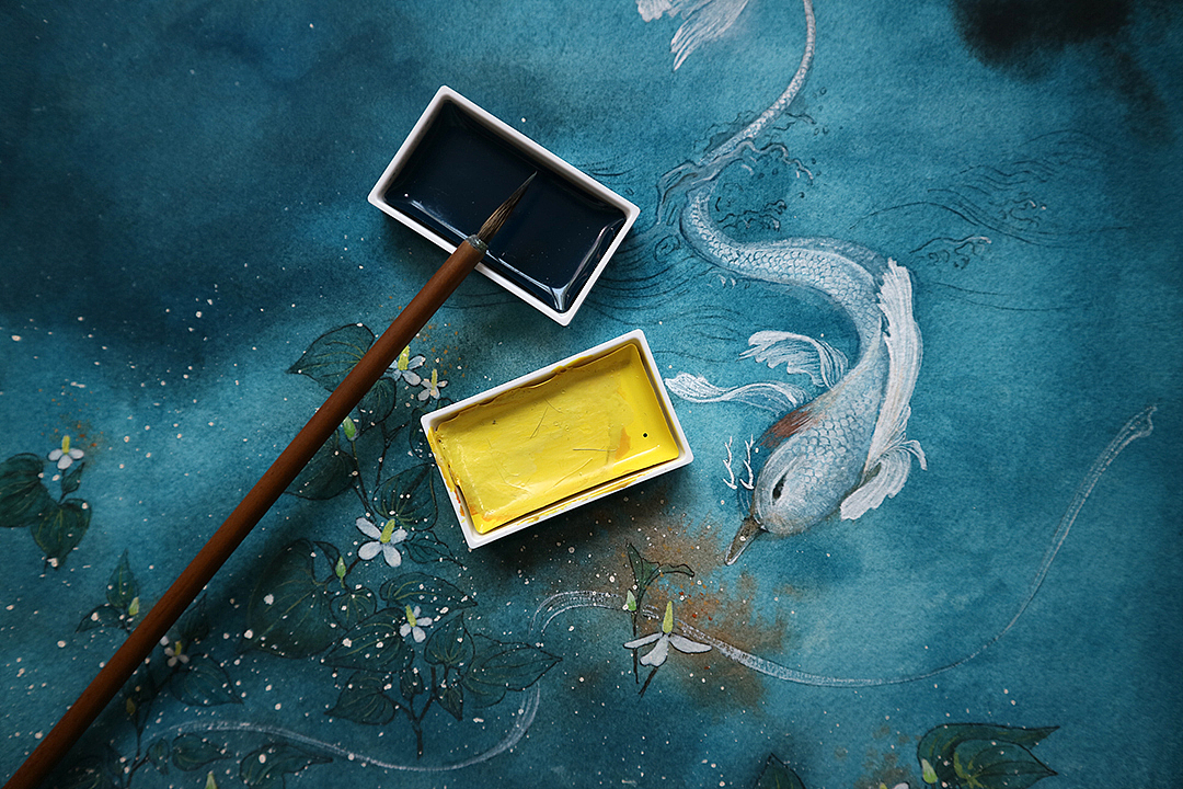 原创｜一条属于水中非鱼非蛇的怪蛟（图ZNzk3NTY5OTI=） - 绘画 - 站酷设计师阿呜有几画原创素材 - 站酷ZCOOL