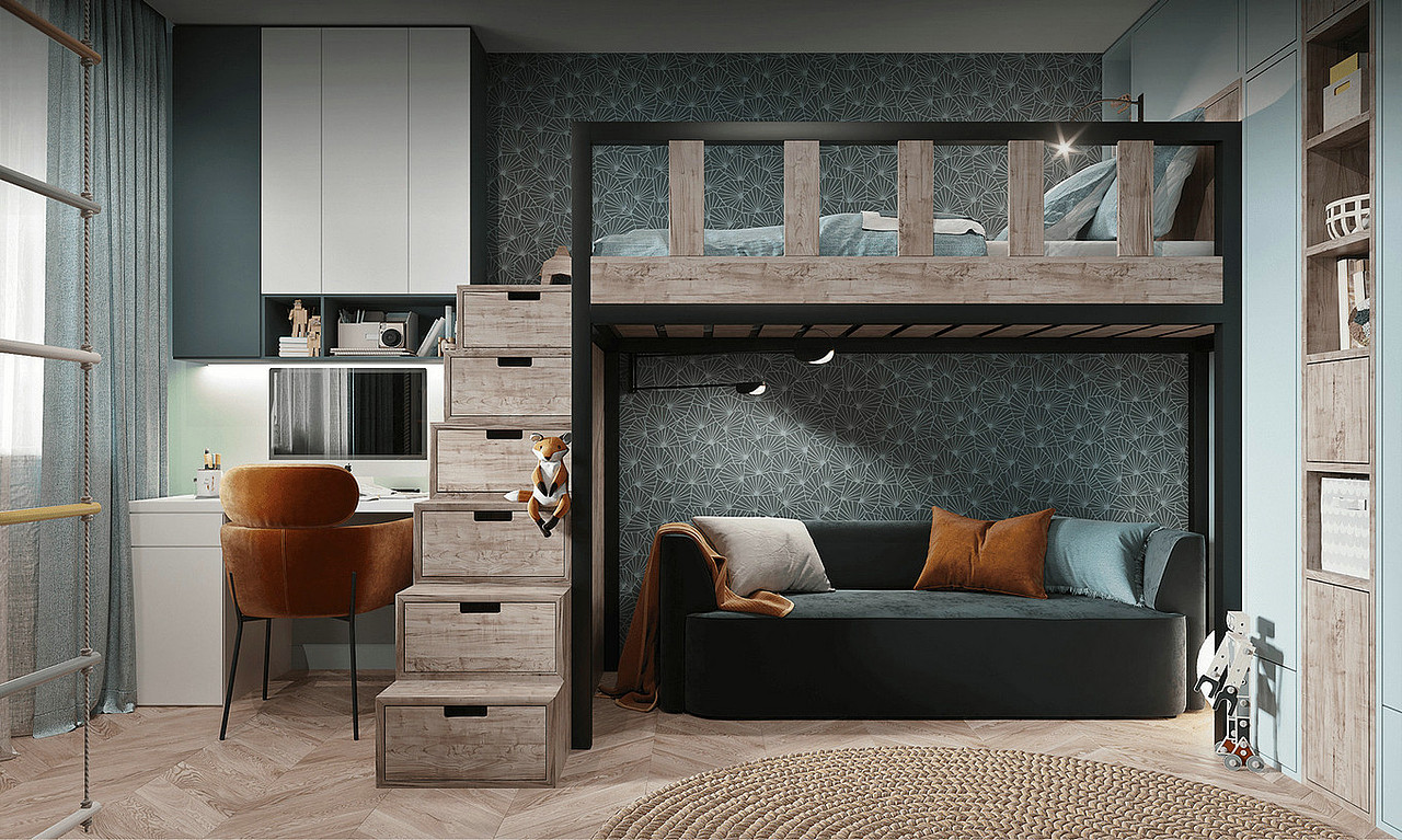 多彩北欧风，轻盈空间为你留住春天（图ZMTg5MzE5NjEy） - 家装设计 - 站酷设计师张美丽效果图原创素材 - 站酷ZCOOL