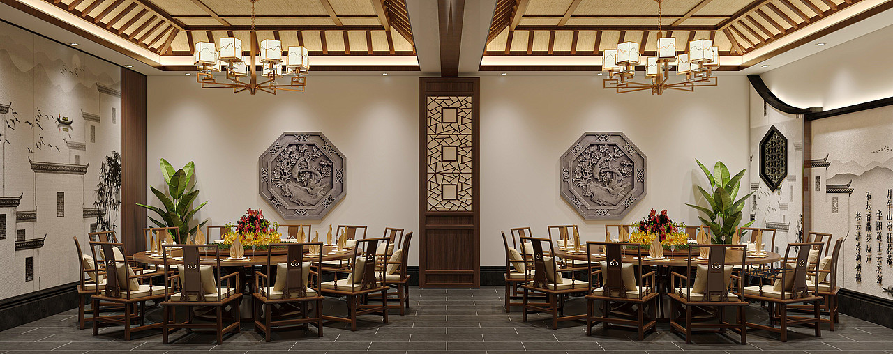 中餐厅设计|徽派建筑古风餐厅