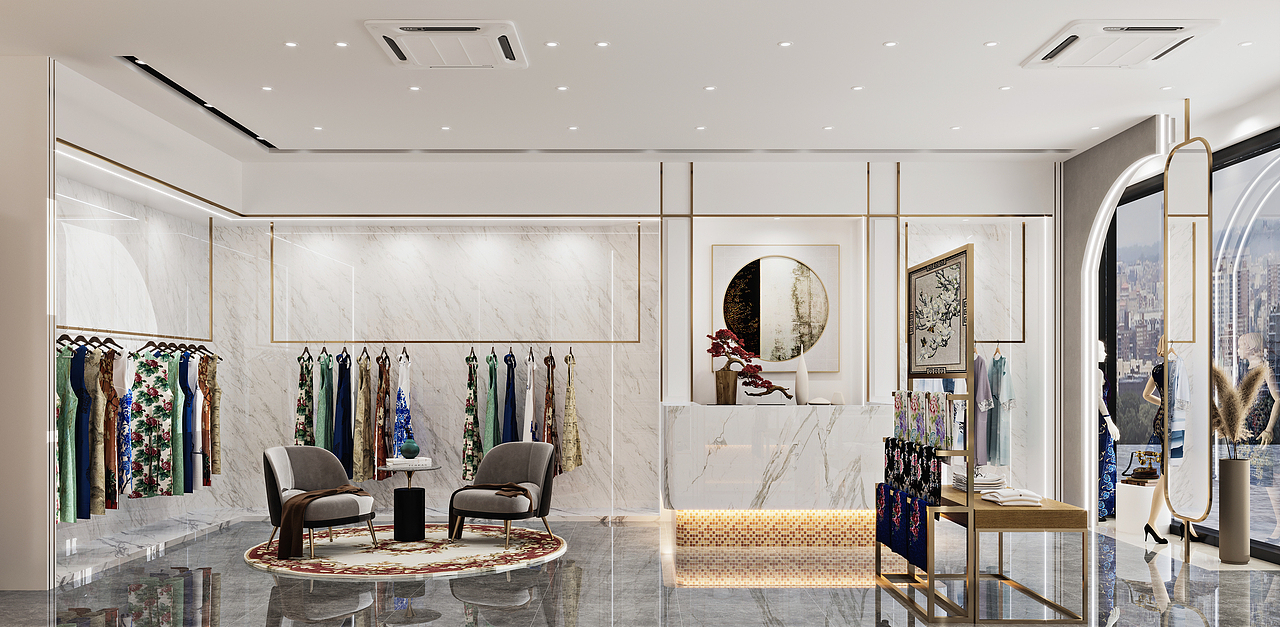 锦绣旗袍店（图ZMzQ1ODE5MDAw） - 商业空间设计 - 站酷设计师箖筑空间设计原创素材 - 站酷ZCOOL