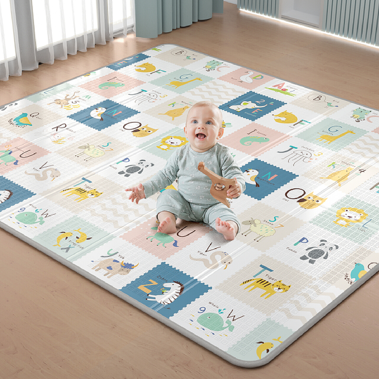 华婴 双面宝宝爬行垫婴儿客厅爬爬垫家用折叠地毯儿童地垫可代发-阿里巴巴