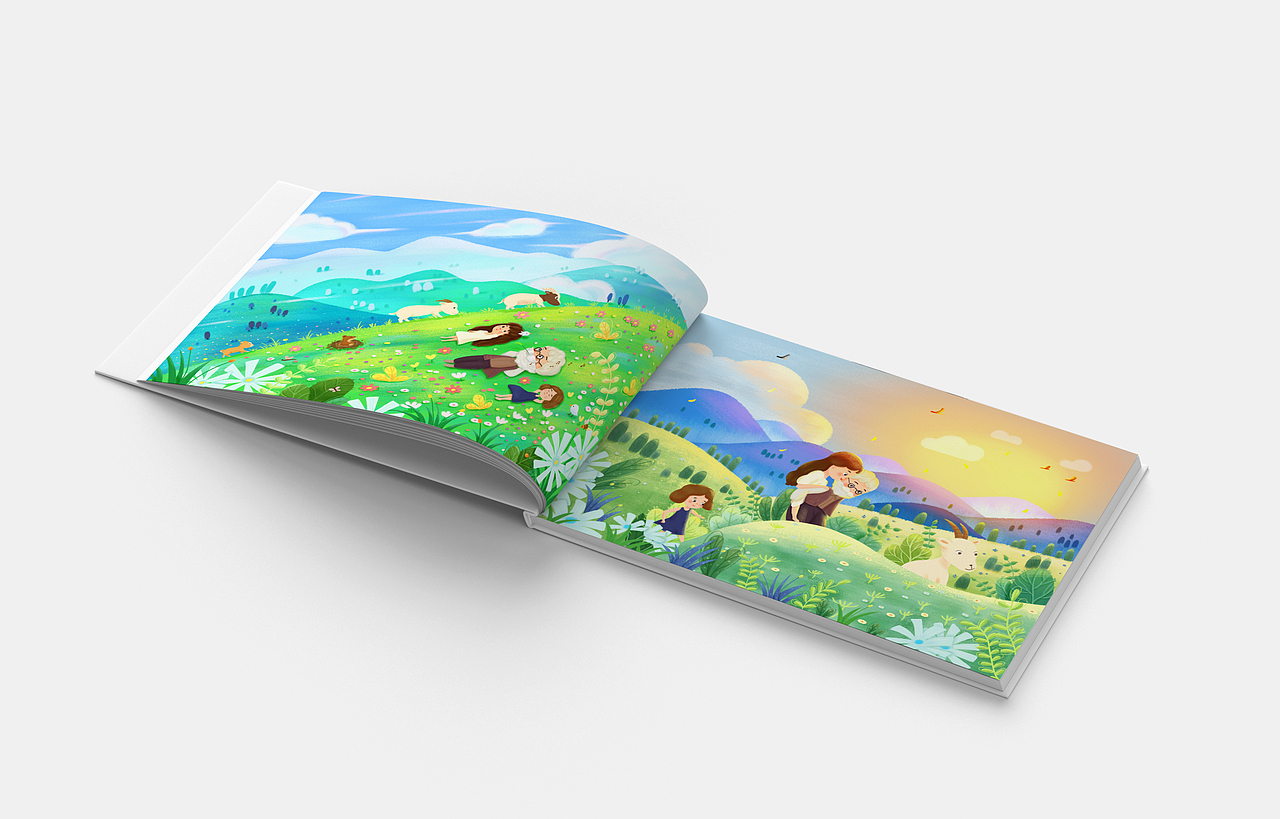 《春游》——肌理风质感插画（图ZMzM2NTY1MjUy） - 艺术插画 - 站酷设计师水月白原创素材 - 站酷ZCOOL