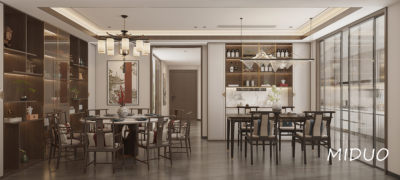 新中式 | 江南水墨与徽派建筑的融合（图ZMzU1MDkwMjY0） - 商业空间设计 - 站酷设计师米米米朵丶原创素材 - 站酷ZCOOL