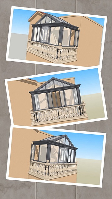 露台装修人字顶阳光房设计方案S1937