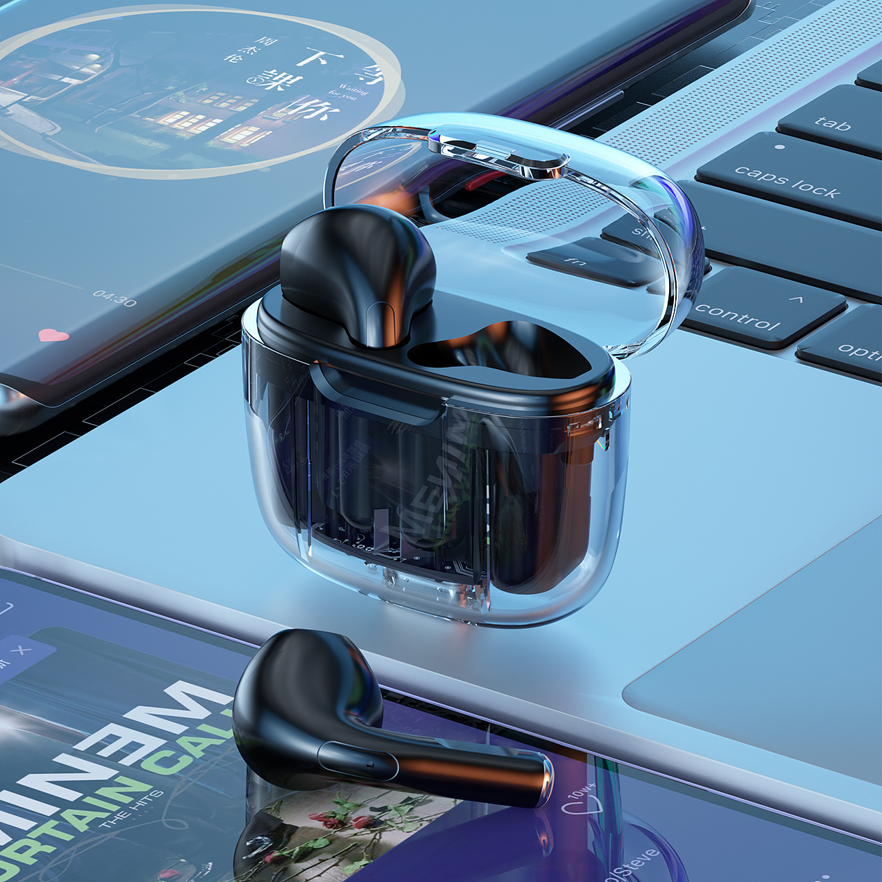 TWS智能降噪太空舱耳机（图ZMzU3NDM0NjE2） - 电商 - 站酷设计师阿泽机长原创素材 - 站酷ZCOOL