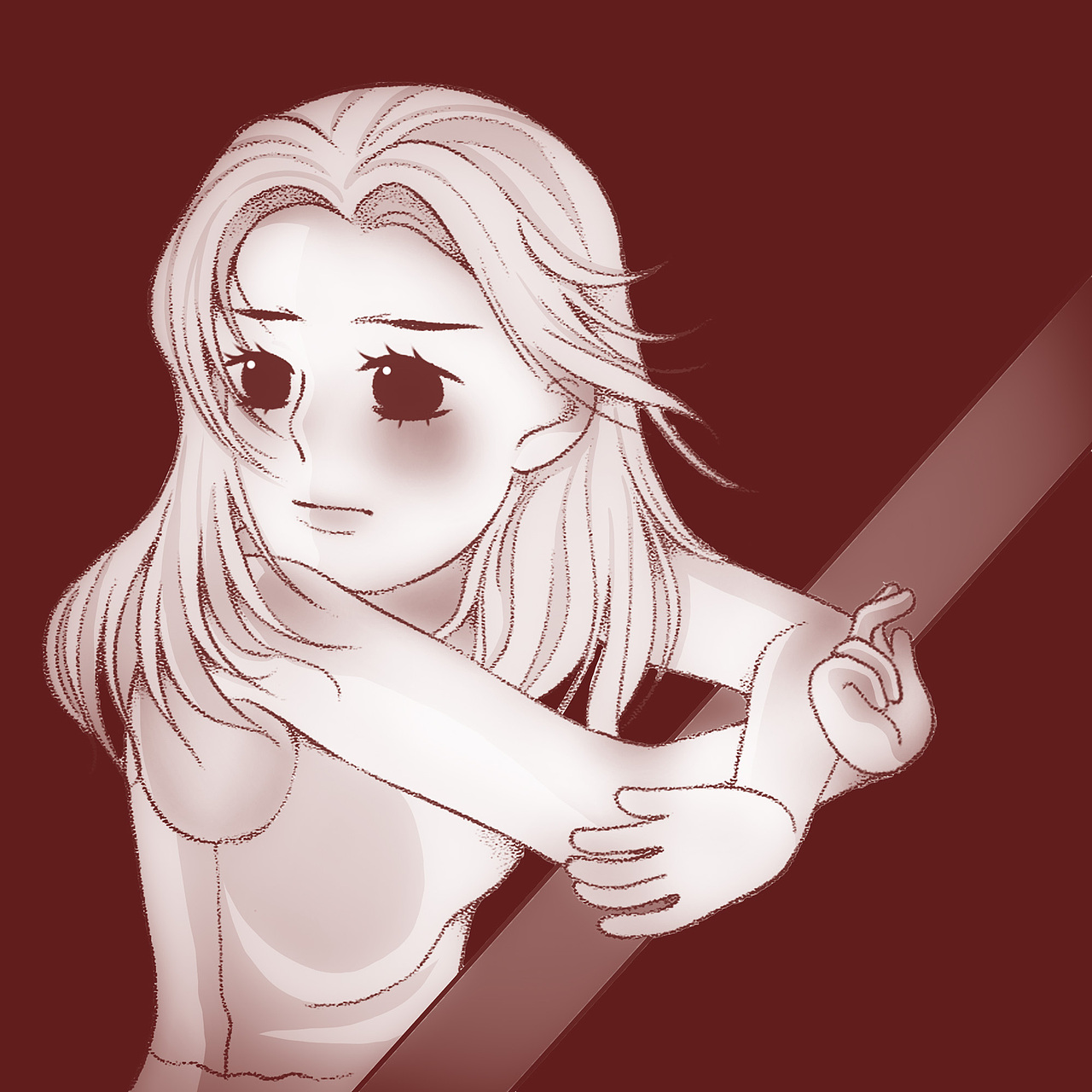 誓(附線稿) 【挑戰(zhàn)百變頭像 第二十五張】（圖ZMzQxMDYwNjMy） - 創(chuàng)作習作 - 站酷設計師冰藍茉莉原創(chuàng)素材 - 站酷ZCOOL