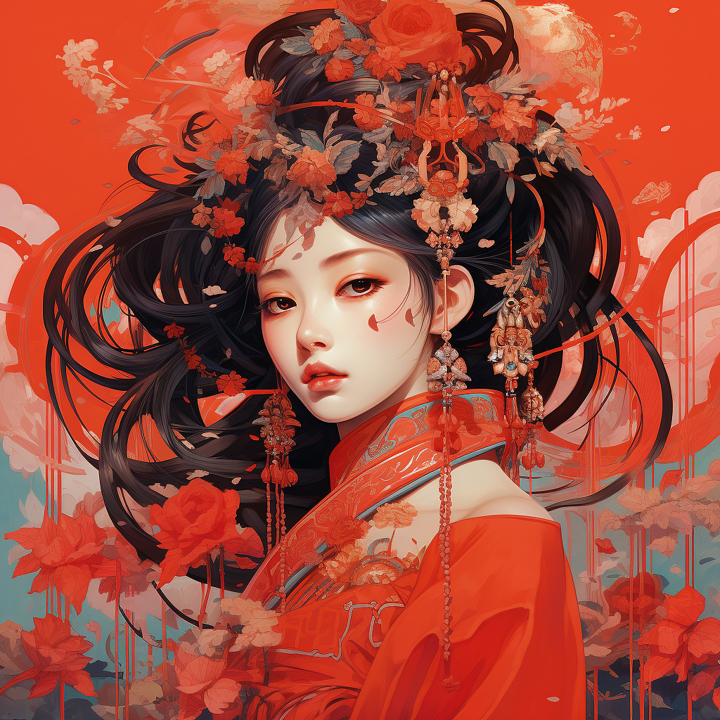 古风汉服美少女插画