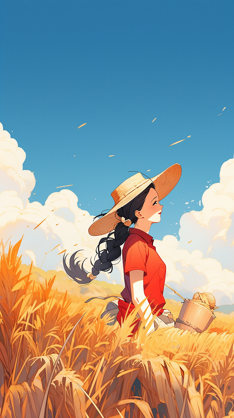 芒种·金色的麦田（图ZMzQ0NzYwODMy） - 商业插画 - 站酷设计师莫小冷原创素材 - 站酷ZCOOL