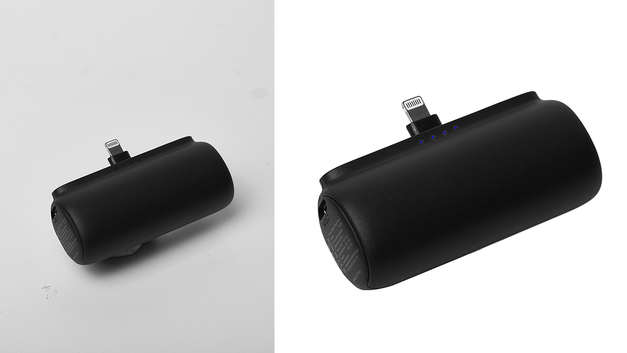 亚马逊充电宝产品白底图拍摄(前后修图对比)