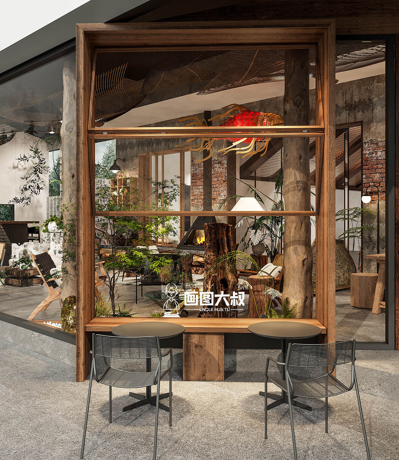 山间主义 餐饮效果图（图ZMzM5NDc3MzU2） - 家装设计 - 站酷设计师画图大叔原创素材 - 站酷ZCOOL