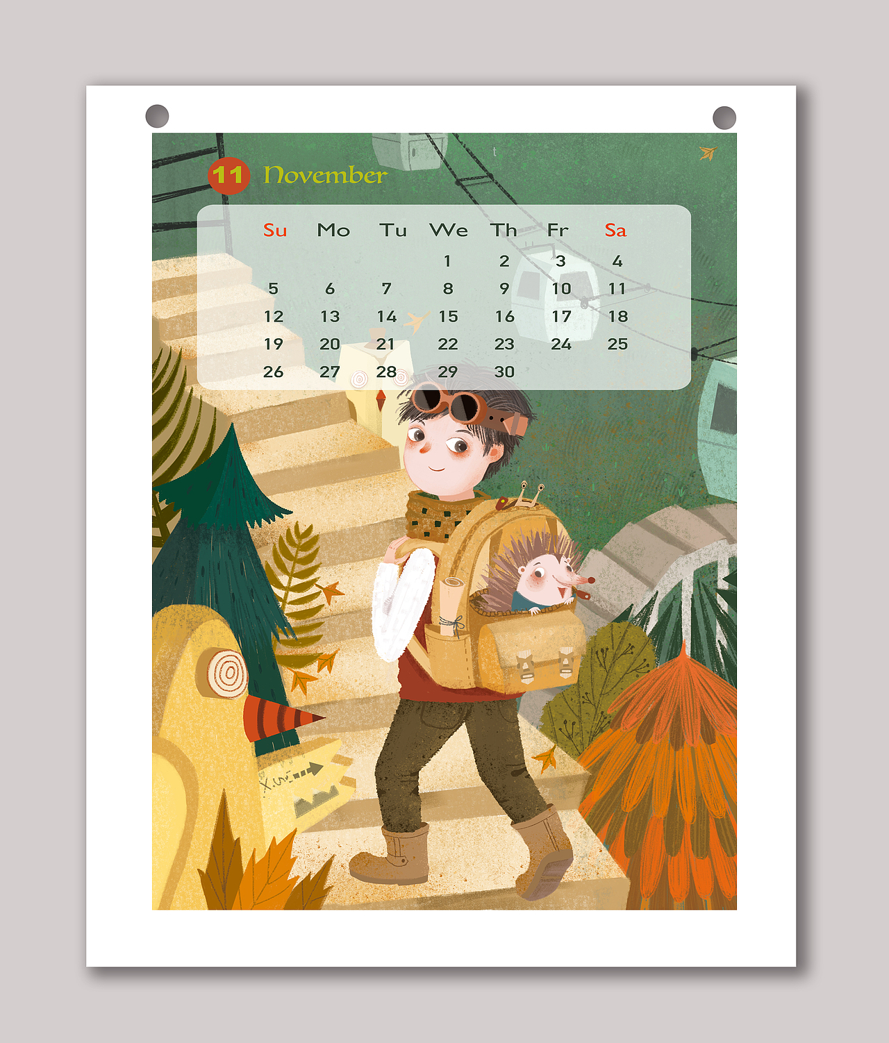11月（图ZMzIxNDUwMDI0） - 儿童插画 - 站酷设计师M松茸原创素材 - 站酷ZCOOL