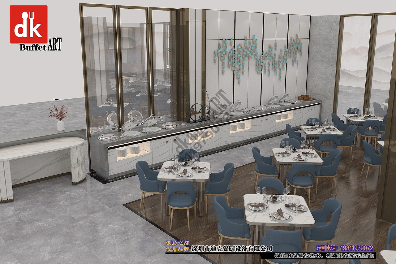 主题餐厅酒店自助餐台设计效果图hetel buffet table