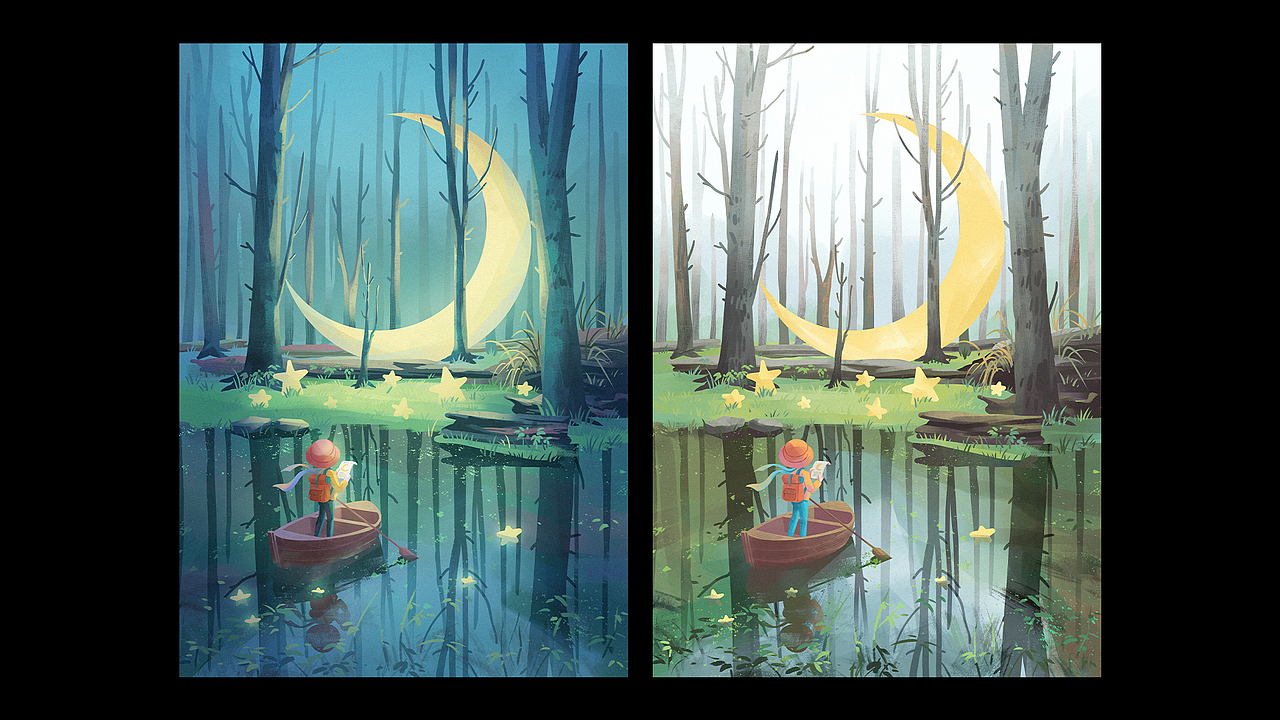 【色彩速涂】氛围练习50图