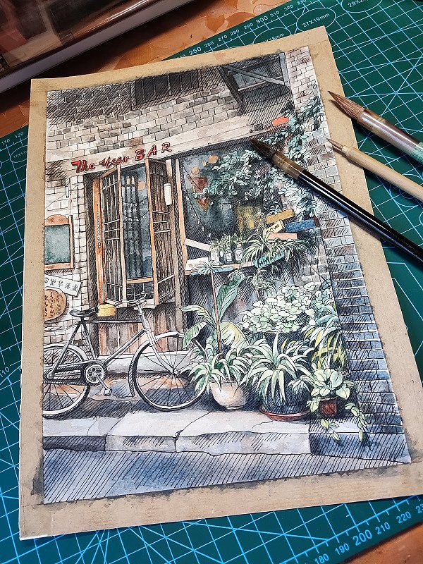 雨后的小酒吧（图ZMzE2NTI4NjUy） - 创作习作 - 站酷设计师画画的朝雨原创素材 - 站酷ZCOOL