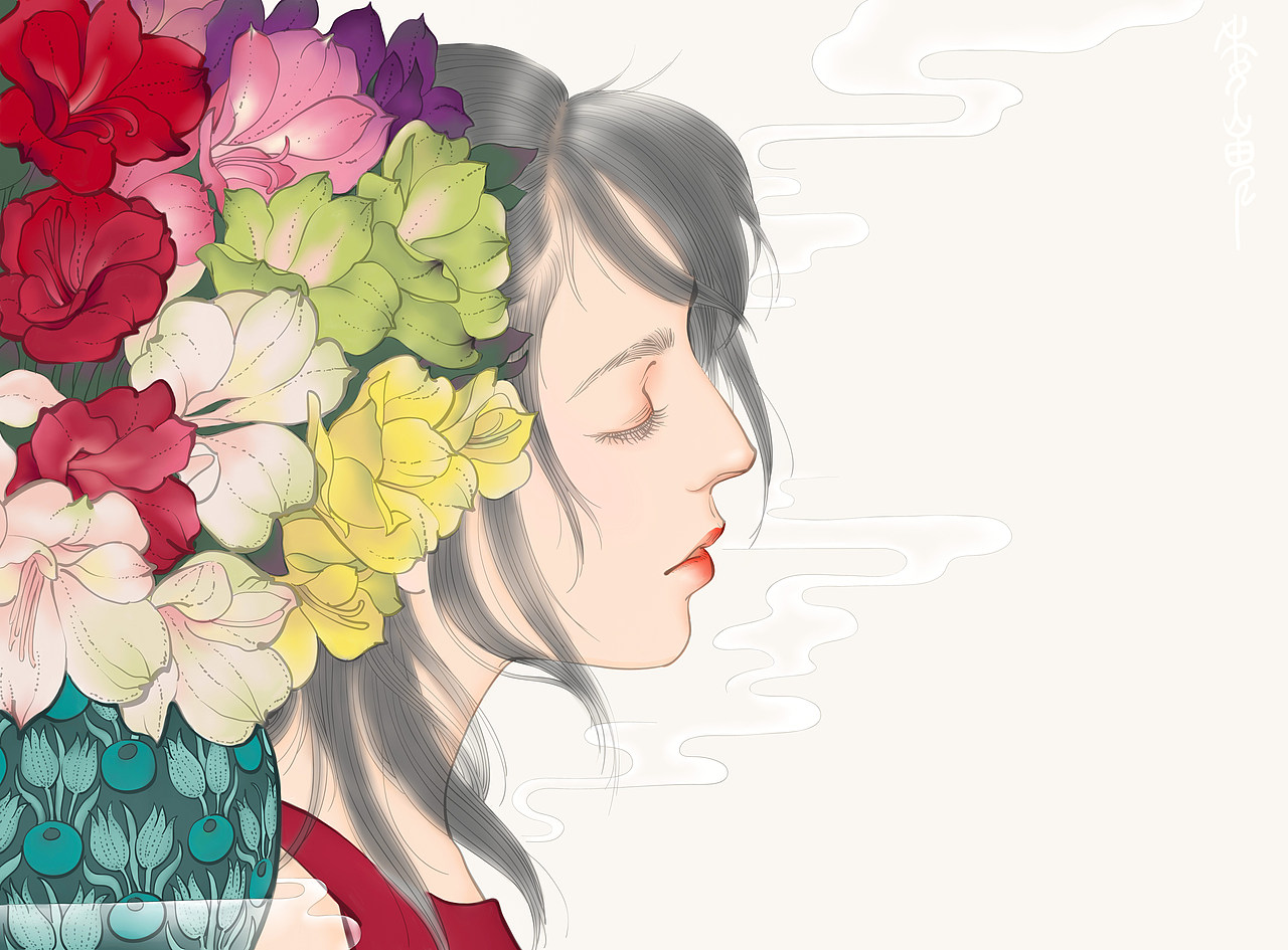 工笔重彩-水仙百合