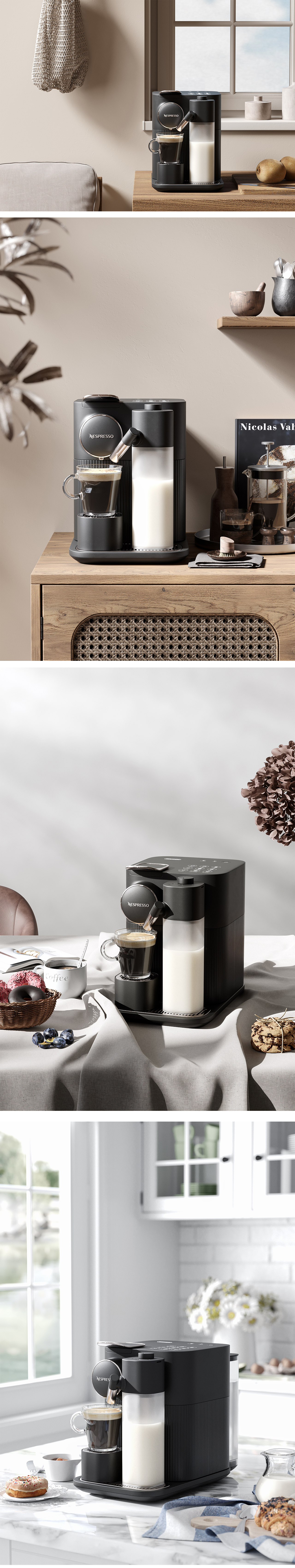 Corona产品咖啡机场景渲染  