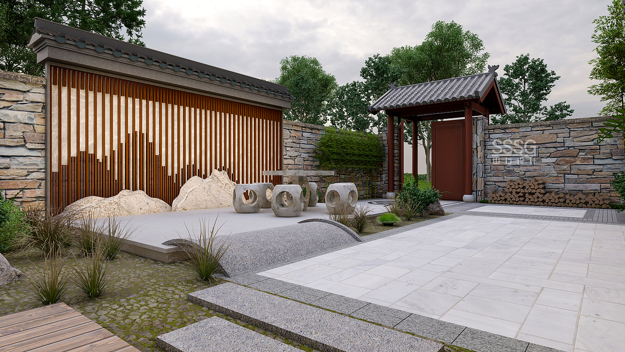 仿古农家小院_枣庄山石设计-站酷zcool