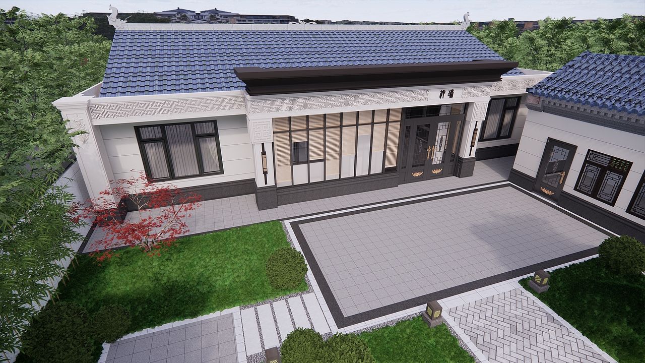 山东某乡民房主屋外立面改造设计