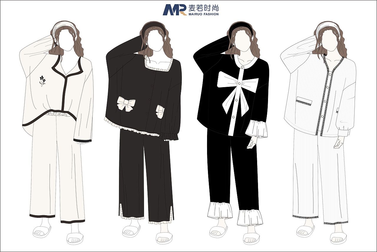 家居服设计 | 小香系列（图ZMzI0NTUxNjA4） - 休闲/流行服饰 - 站酷设计师麦若时尚设计Yuki原创素材 - 站酷ZCOOL