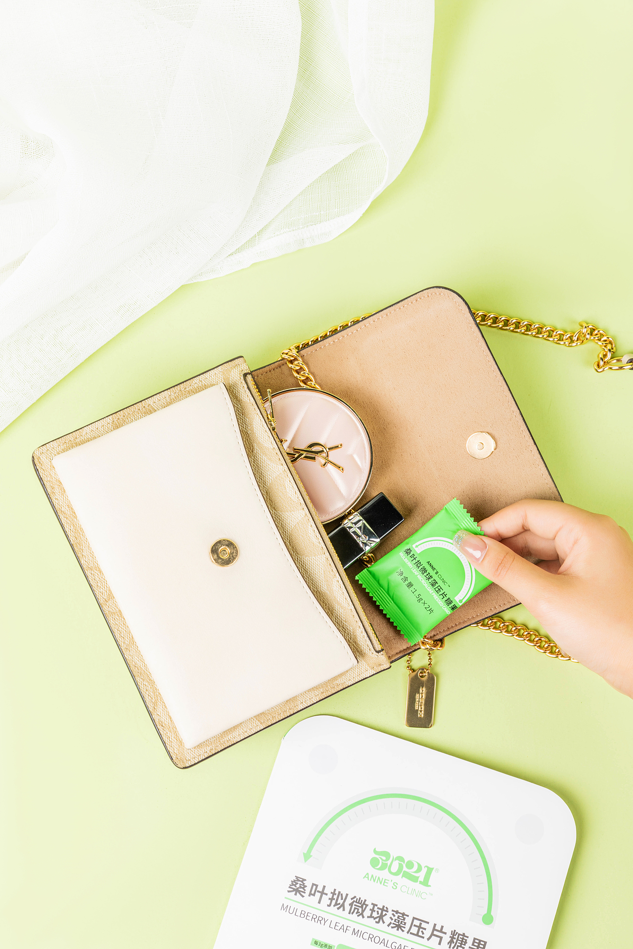 桑叶拟微球藻压片糖果小样产品