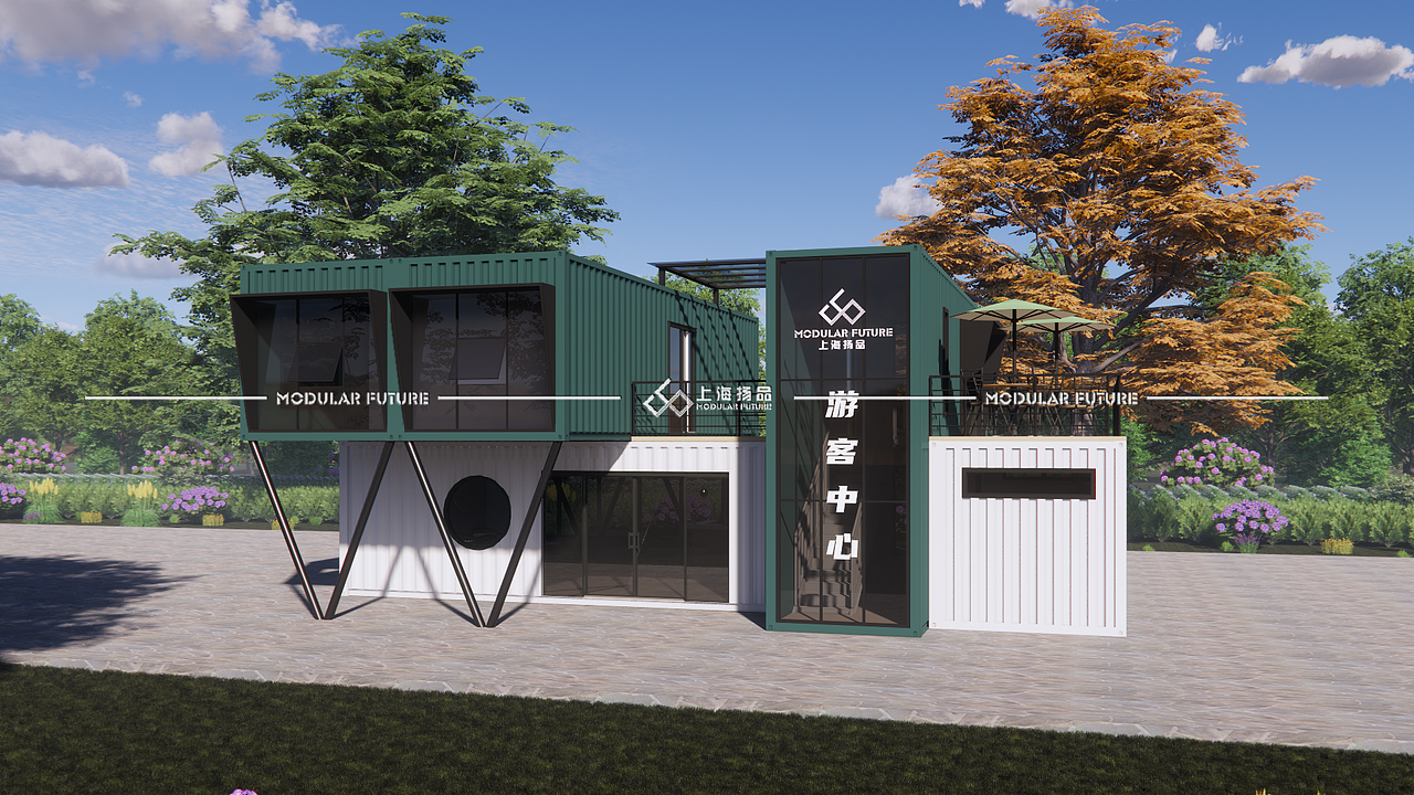 【扬品】创意新型集装箱游客中心|接待中心定制设计