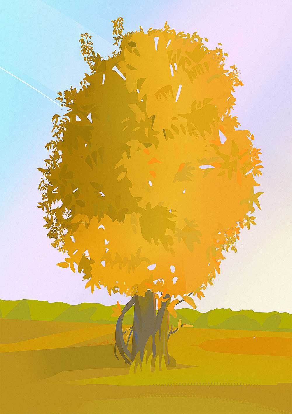 【色彩治愈之旅】速涂打卡26-树木（图ZMzIyMTE1MjIw） - 创作习作 - 站酷设计师mindevil原创素材 - 站酷ZCOOL