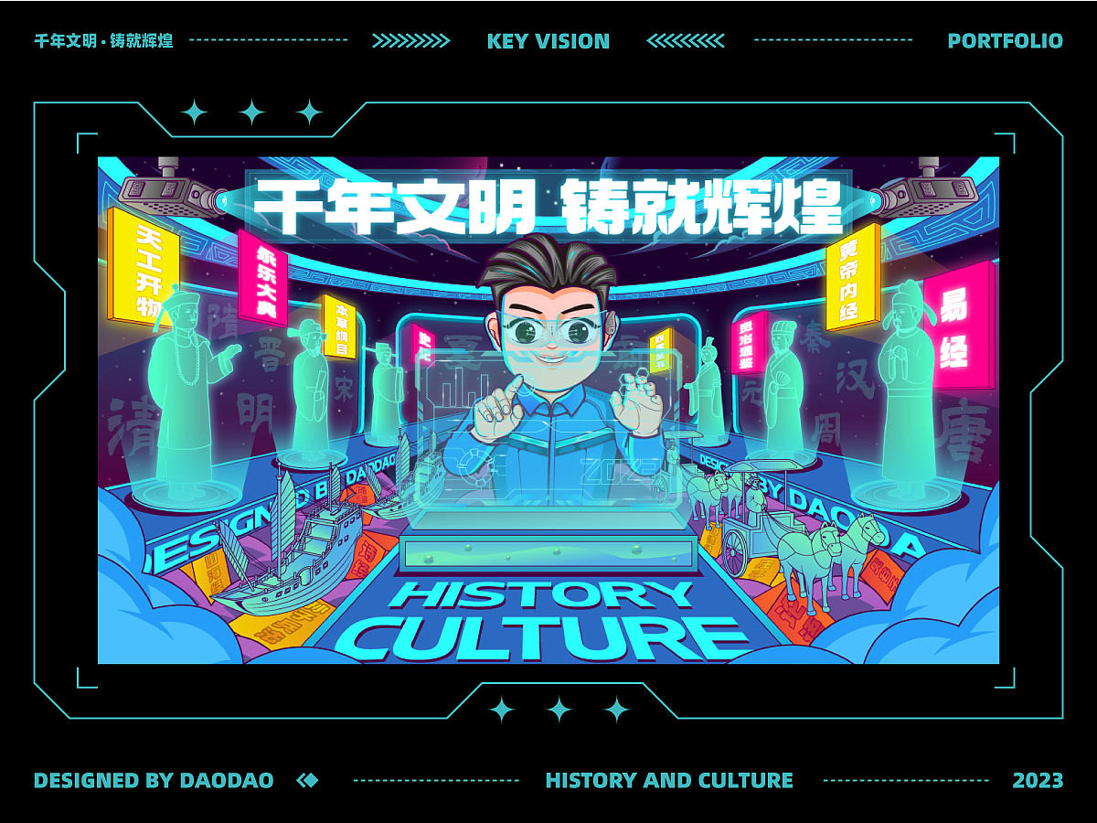 中华文明主题KV主视觉插画（图ZMzQzOTE2NTU2） - 商业插画 - 站酷设计师爱画画的刀刀原创素材 - 站酷ZCOOL