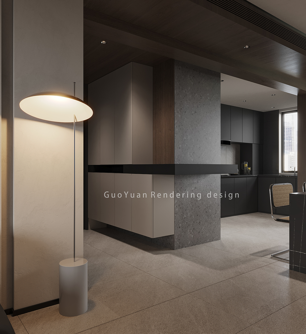 宁静的现代客餐厅